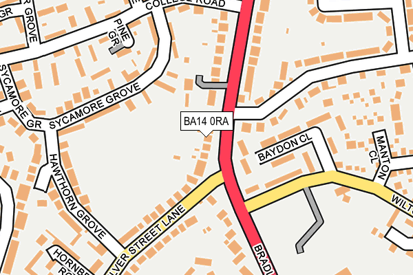 BA14 0RA map - OS OpenMap – Local (Ordnance Survey)