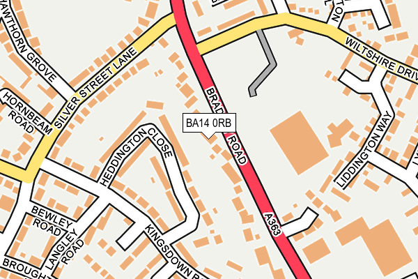 BA14 0RB map - OS OpenMap – Local (Ordnance Survey)