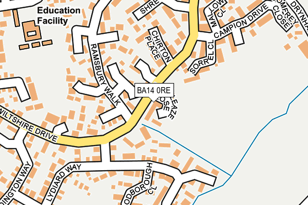 BA14 0RE map - OS OpenMap – Local (Ordnance Survey)