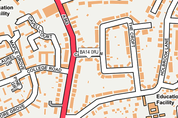 BA14 0RJ map - OS OpenMap – Local (Ordnance Survey)