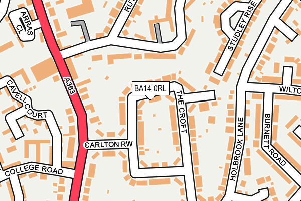 BA14 0RL map - OS OpenMap – Local (Ordnance Survey)