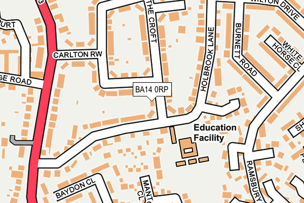 BA14 0RP map - OS OpenMap – Local (Ordnance Survey)