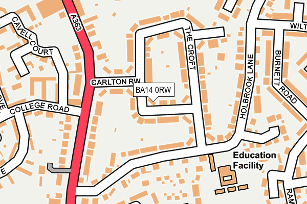 BA14 0RW map - OS OpenMap – Local (Ordnance Survey)