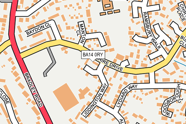 BA14 0RY map - OS OpenMap – Local (Ordnance Survey)