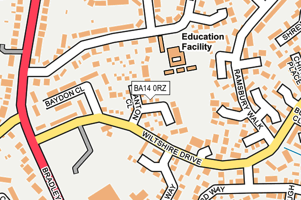 BA14 0RZ map - OS OpenMap – Local (Ordnance Survey)