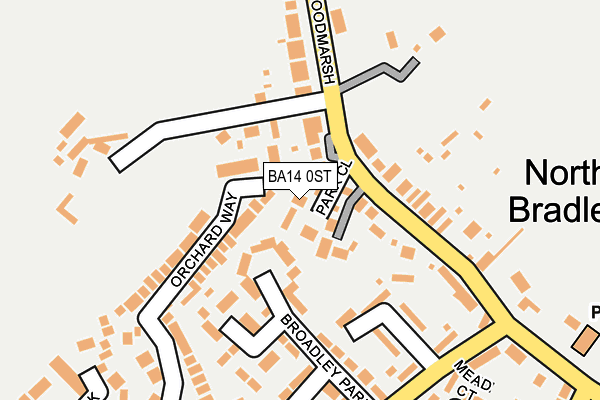 BA14 0ST map - OS OpenMap – Local (Ordnance Survey)