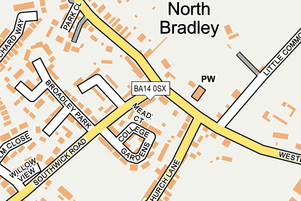 BA14 0SX map - OS OpenMap – Local (Ordnance Survey)