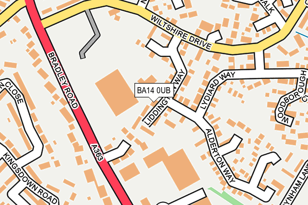 BA14 0UB map - OS OpenMap – Local (Ordnance Survey)