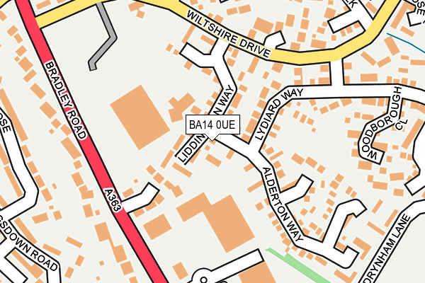 BA14 0UE map - OS OpenMap – Local (Ordnance Survey)