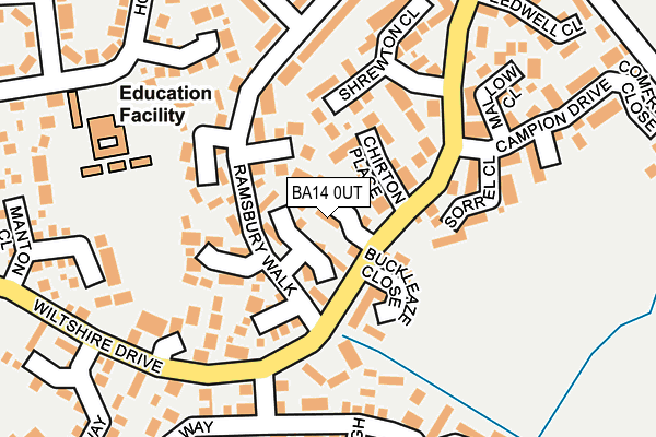 BA14 0UT map - OS OpenMap – Local (Ordnance Survey)