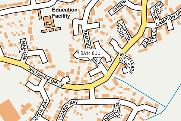 BA14 0UU map - OS OpenMap – Local (Ordnance Survey)