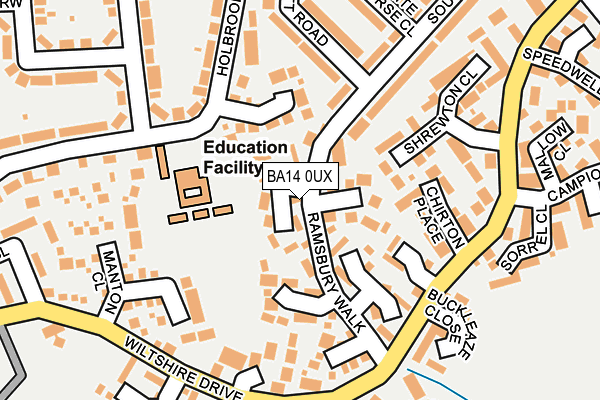 BA14 0UX map - OS OpenMap – Local (Ordnance Survey)