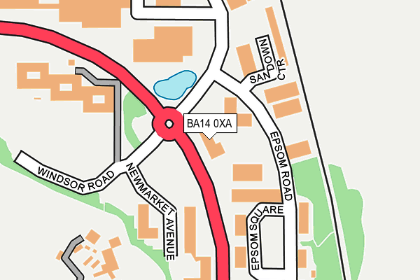 BA14 0XA map - OS OpenMap – Local (Ordnance Survey)