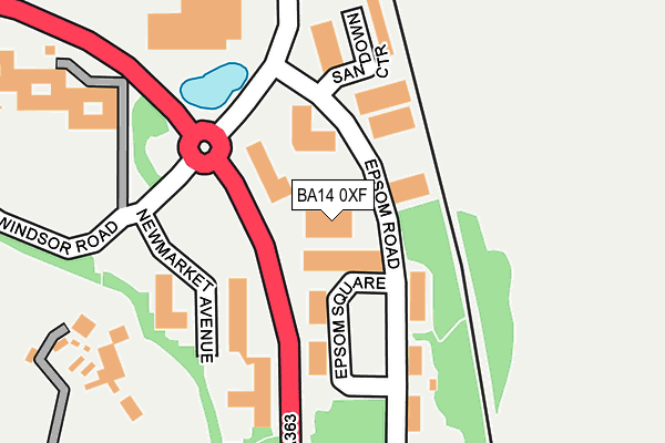 BA14 0XF map - OS OpenMap – Local (Ordnance Survey)
