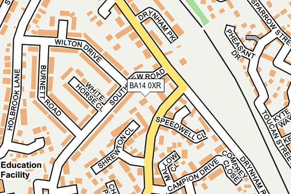 BA14 0XR map - OS OpenMap – Local (Ordnance Survey)
