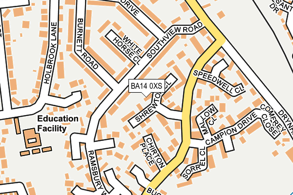 BA14 0XS map - OS OpenMap – Local (Ordnance Survey)