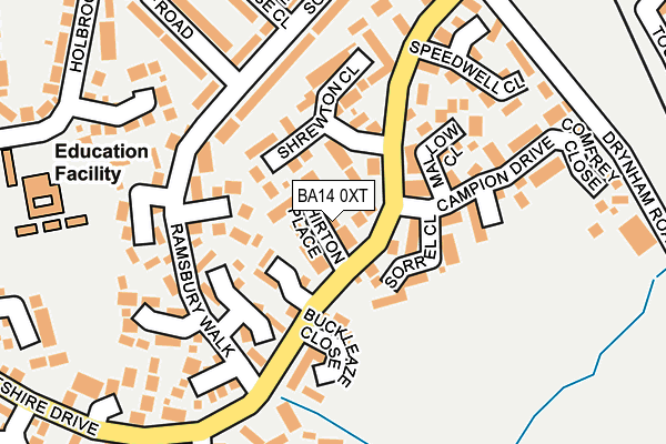 BA14 0XT map - OS OpenMap – Local (Ordnance Survey)