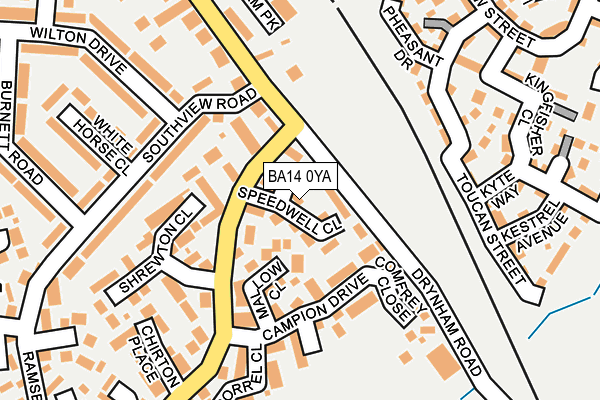 BA14 0YA map - OS OpenMap – Local (Ordnance Survey)