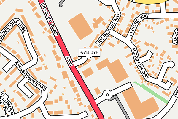 BA14 0YE map - OS OpenMap – Local (Ordnance Survey)