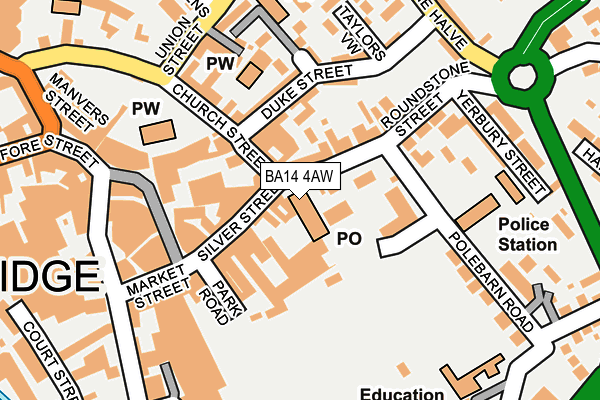 BA14 4AW map - OS OpenMap – Local (Ordnance Survey)
