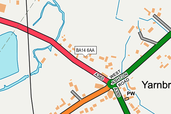 BA14 6AA map - OS OpenMap – Local (Ordnance Survey)
