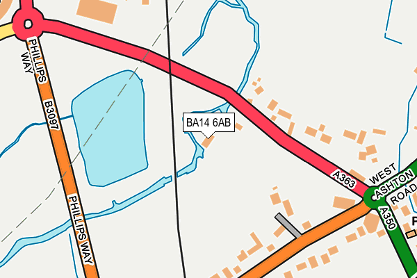 BA14 6AB map - OS OpenMap – Local (Ordnance Survey)