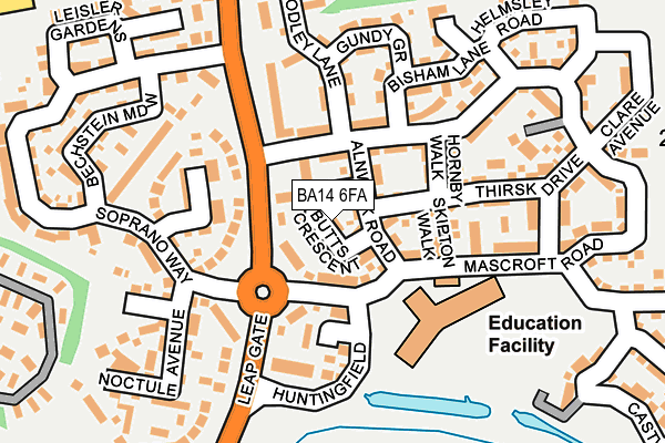 BA14 6FA map - OS OpenMap – Local (Ordnance Survey)