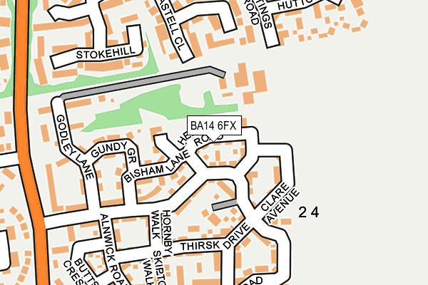 BA14 6FX map - OS OpenMap – Local (Ordnance Survey)