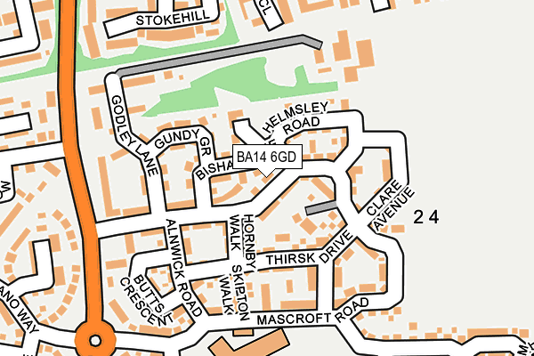 BA14 6GD map - OS OpenMap – Local (Ordnance Survey)