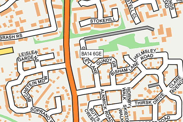 BA14 6GE map - OS OpenMap – Local (Ordnance Survey)