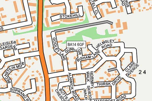 BA14 6GF map - OS OpenMap – Local (Ordnance Survey)