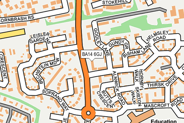 BA14 6GJ map - OS OpenMap – Local (Ordnance Survey)