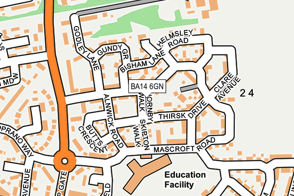 BA14 6GN map - OS OpenMap – Local (Ordnance Survey)