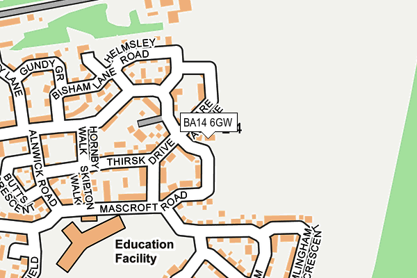 BA14 6GW map - OS OpenMap – Local (Ordnance Survey)