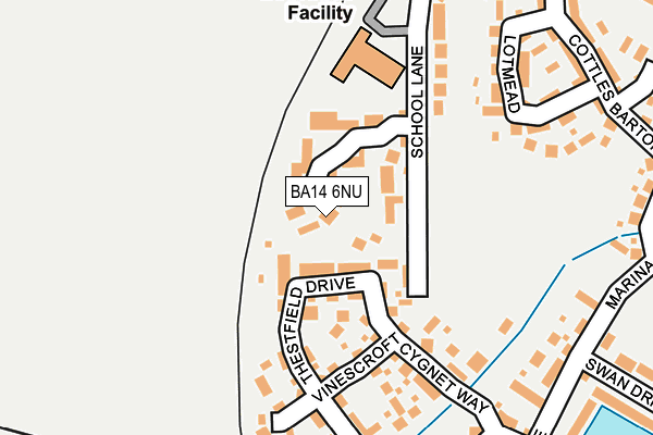 BA14 6NU map - OS OpenMap – Local (Ordnance Survey)
