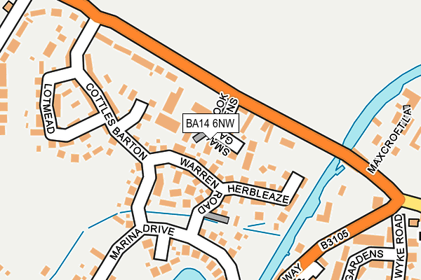 BA14 6NW map - OS OpenMap – Local (Ordnance Survey)