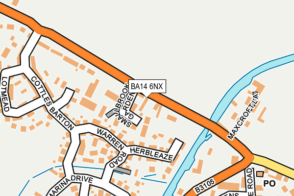 BA14 6NX map - OS OpenMap – Local (Ordnance Survey)