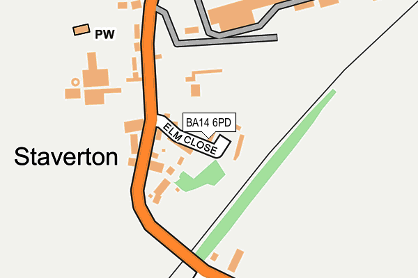 BA14 6PD map - OS OpenMap – Local (Ordnance Survey)