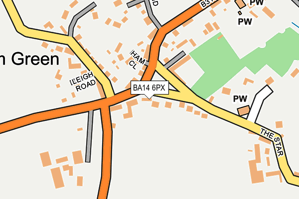 BA14 6PX map - OS OpenMap – Local (Ordnance Survey)