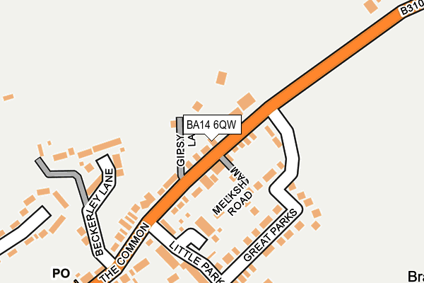 BA14 6QW map - OS OpenMap – Local (Ordnance Survey)