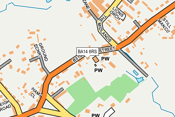 BA14 6RS map - OS OpenMap – Local (Ordnance Survey)