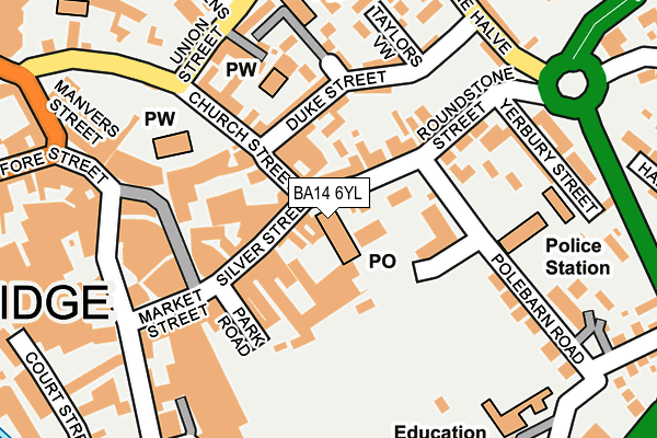 BA14 6YL map - OS OpenMap – Local (Ordnance Survey)