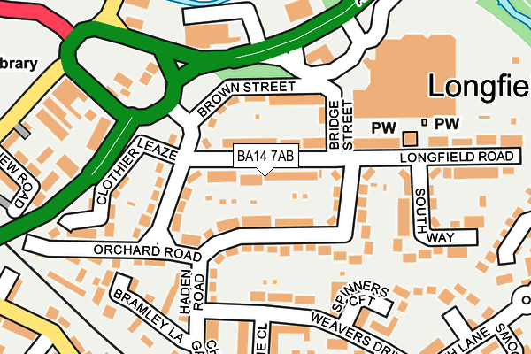 BA14 7AB map - OS OpenMap – Local (Ordnance Survey)