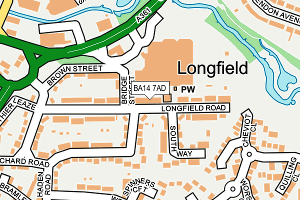 BA14 7AD map - OS OpenMap – Local (Ordnance Survey)