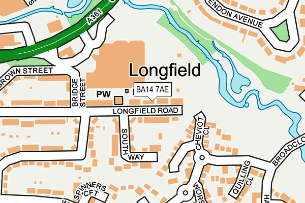 BA14 7AE map - OS OpenMap – Local (Ordnance Survey)