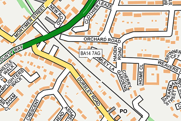 BA14 7AG map - OS OpenMap – Local (Ordnance Survey)