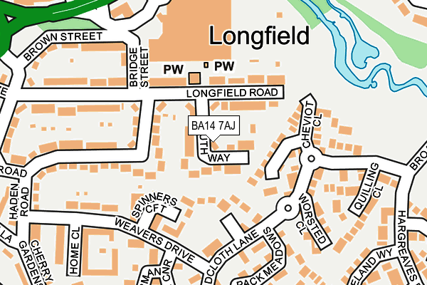 BA14 7AJ map - OS OpenMap – Local (Ordnance Survey)