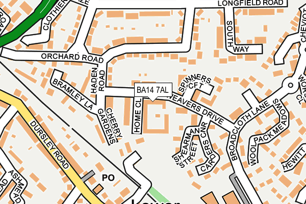 BA14 7AL map - OS OpenMap – Local (Ordnance Survey)