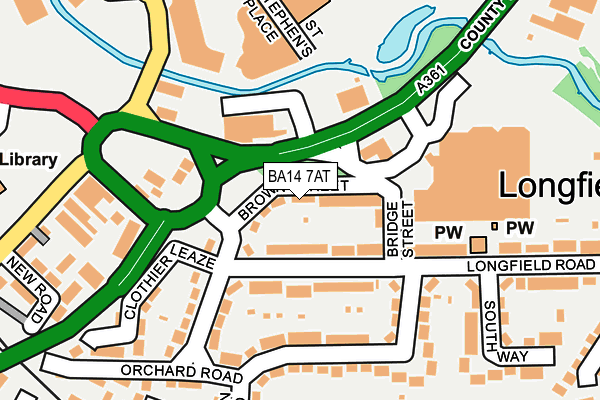 BA14 7AT map - OS OpenMap – Local (Ordnance Survey)