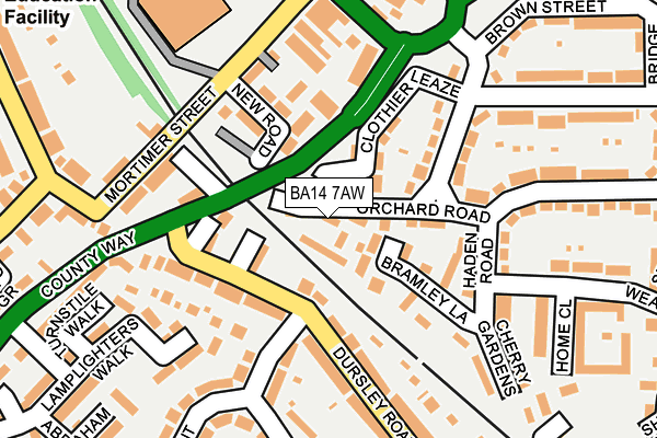 BA14 7AW map - OS OpenMap – Local (Ordnance Survey)